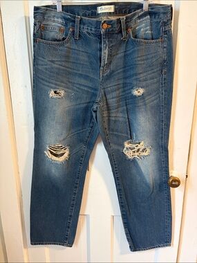Madewell Boyjean size 32 Distressed Jeans - Blue Denim